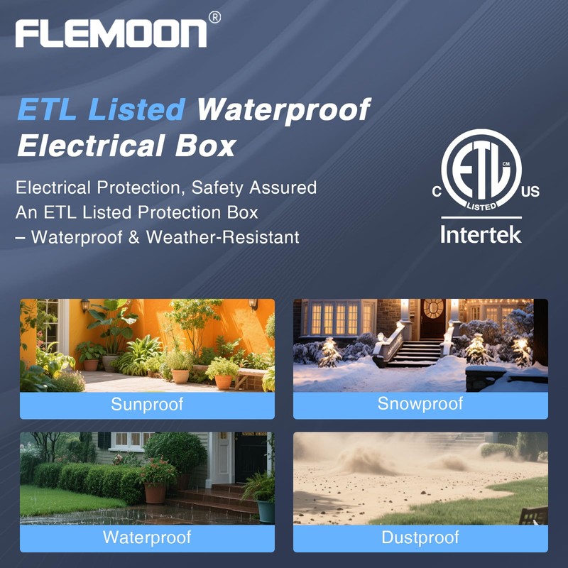 Flemoon [2 Pack] Outdoor Electrical Box Waterproof, Medium Weatherproof Electrical