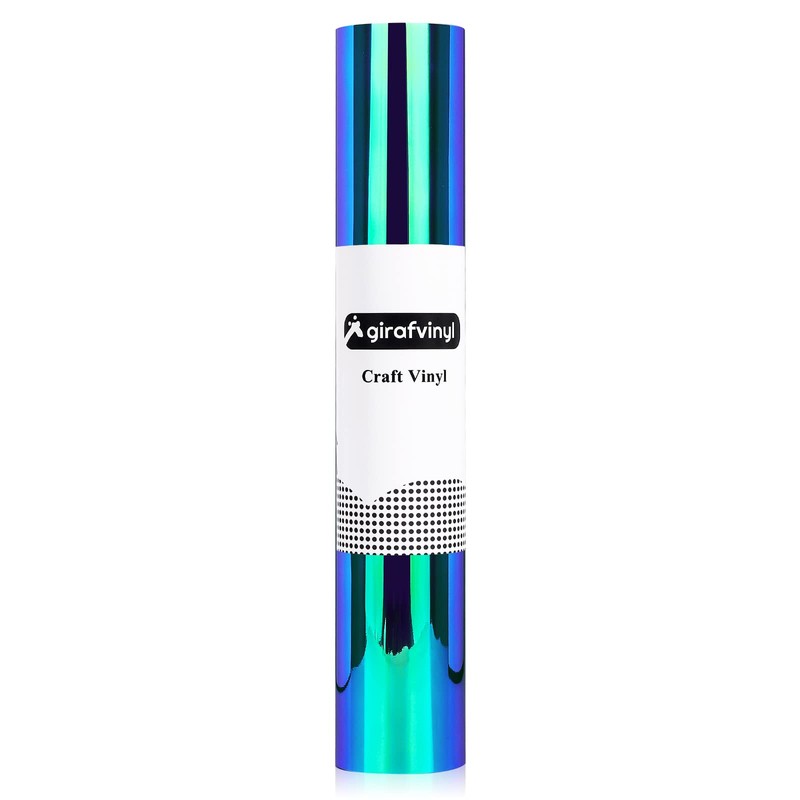 GIRAFVYINL Peacock Blue Holographic Vinyl - 12” X 10FT Peacock
