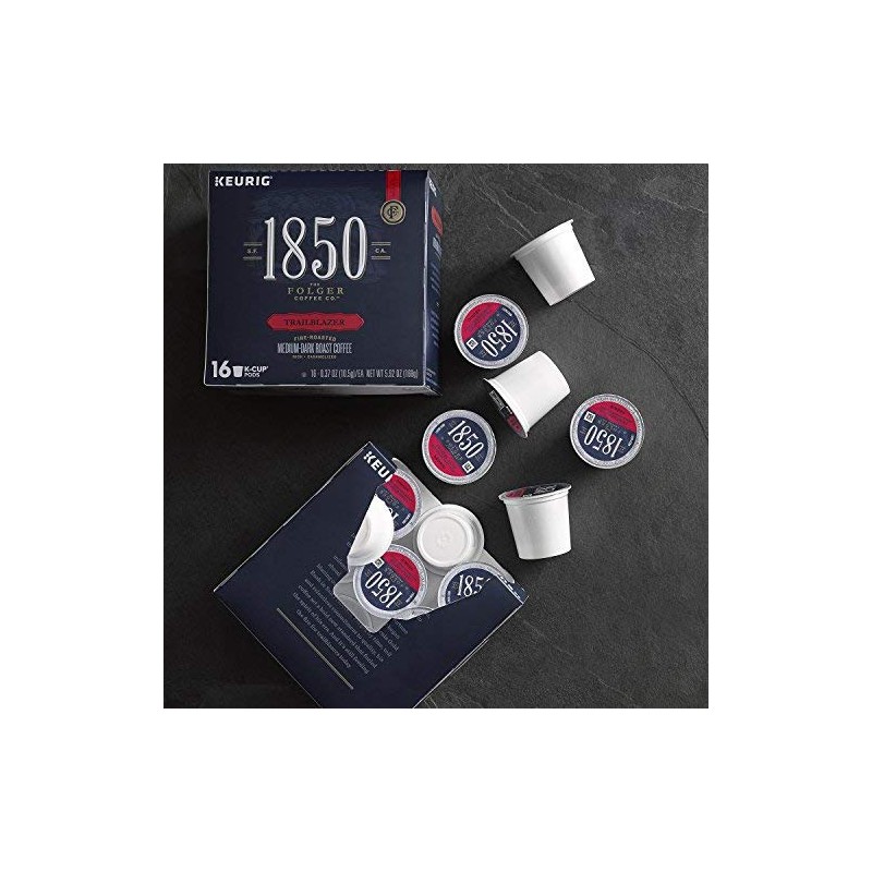 1850 Trailblazer Medium-Dark Roast Coffee, 64 Count K Cups for