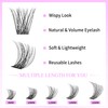 VEYESBEAUTY Lash Clusters Kit Individual Eyelash Extensions Thin & Invisible