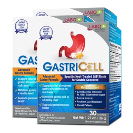 LABO Nutrition GASTRICELL - Acid Reflux, Heartburn, Recurring Gastric Discomfort, Natural Defence Against Gastric Distress 30 sachets x3
