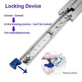 Betesy Hardware 1 Pair of 30 Inch Heavy Duty Drawer Slides 500LB Full Extension Side Mount Ball Bearing Drawer Rails with Lock