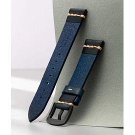 Men's Watch Band, Replacement Band, Genuine Leather Band, Tanned Leather, Calf Leather, Classic, Retro, Business, Thick, Durable, Flexible, 5 Sizes (0.71, 0.79, 0.87, 0.95, 1.0 inches (18, 20, 22, 24, 26 mm), 7 Colors (Blue, Red, Black, Light Brown, Brow