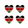 Set of 4 x Kenya Flag Heart Iron on Transfer
