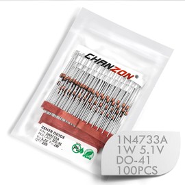 Chanzon 1N4733A 1N4733 Power Zener Diode 1W 5.1V DO-41 (DO-204AL) Axial Diodes 1 Watt 5.1 Volt 5V1 (Pack of 100)