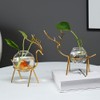 Radefasun Desktop Plant Vases Flower Vase with Gold Metal Stand