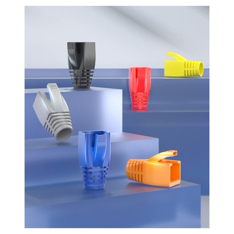 50 Pieces Cat6 Cat6A Cat7 Strain Relief Boot, RJ45 Plug