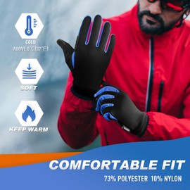Sukeen Non-Slip Winter Gloves Cycling Gloves Men Women Winter Touchscreen Gloves Windproof Thermal Gloves Winter Sports Gloves for Cycling Running Hiking Driving Work Outdoor