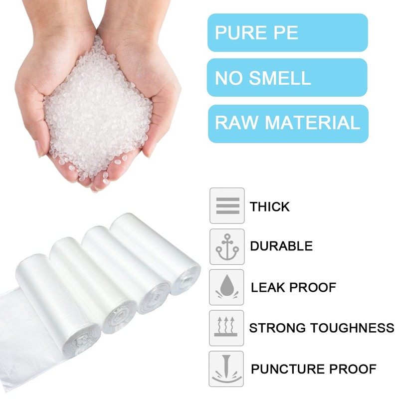 6 Gallon Small Clear Office Trash Bags, Wastebasket Trash Can
