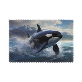 WHJYMX Orca Killer Whale Printing Placemats Plate mat 12x18in 6 Pieces Set Table Decoration Suitable for Gatherings Family use