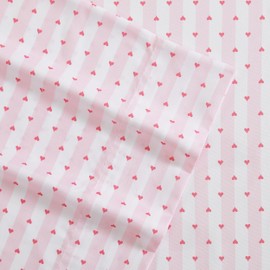 Betsey Johnson Betsey Johnson - Twin XL Bed Sheets, Soft & Lightweight Bedding, Fade & Wrinkle Resistant (Wonderland Stripe Pink, Twin XL)