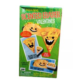 Taco 16 Pizza And Tacos Scented Eraser Valentines 4 Different Designs Ages 3+
