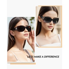 SIPHEW Trendy Polarized Sunglasses for Women, Oversized Retro Frame, Fashion Butterfly Accents, UV400 Protection