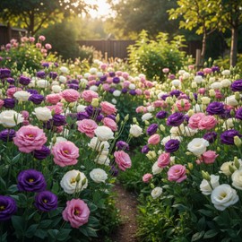 500 Lisianthus Seeds for Planting, Mixed Color Eustoma Flower Seeds, Thornless Rose Seed, Non-GMO Eustoma Grandiflorum Perennial Garden Indoor Blooms