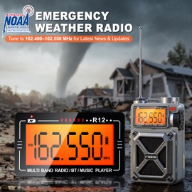 RunningSnail Solar Hand Crank Emergency Radio, NOAA Weather Alert, AM/FM/SW