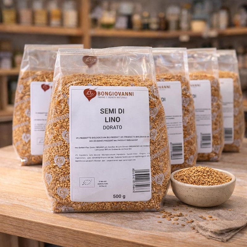 BONGIOVANNI FARINE E BONTA' NATURALI Semi di Lino Dorati 500g