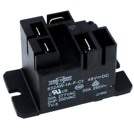 Song Chuan 48V Golf Cart Relay, Normally Open, Automatic Operation, 30A Silver Contact, DIN Rail Mount