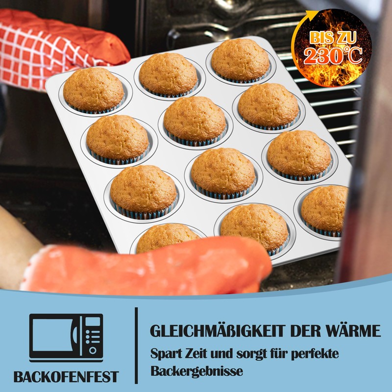 HaWare Stainless Steel Muffin Mould for 12 Muffins