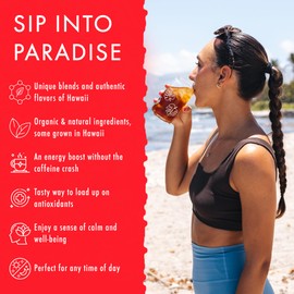 Mana Hibiscus Herbal Black Tea - All Natural Wellness Tea, Refreshing, Uplifting and Energizing with Cinnamon & Mint - Supports Immune Health 20 Bags