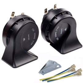 Car Horn, banhao Motorcycle Horn Loud Truck Train Horns 12V 125dB, Waterproof High Low Tone, Universal Fit, Super Loud for Commercial/Off-Road Vehicles, Electric Cars, Trucks