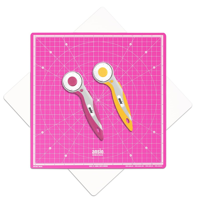 ANSIO 360° Rotating Self Healing Cutting Mat - Craft, Quilting,