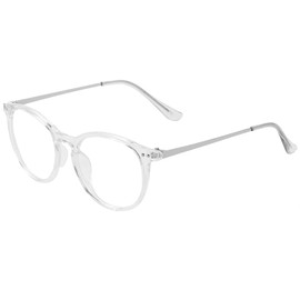 Kursan Non Prescription Clear Lens Fake Glasses for Women Men Retro Round Plastic Frame Eyeglasses (Transparent)