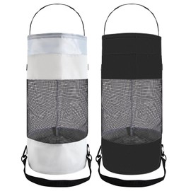 2 Pack Boat Trash Bags - Marine Waste Storage, Waterproof Hanging Trash Can for Kayak, Pontoon, Yacht | Collapsible Mesh Trash Bag, Reusable & Easy to Clean, Portable for Fishing, Camping, Sandbar
