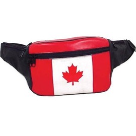 New Genuine Leather Canada Flag Waist Bag Fanny Pack with Adjustable Strap by Marshal