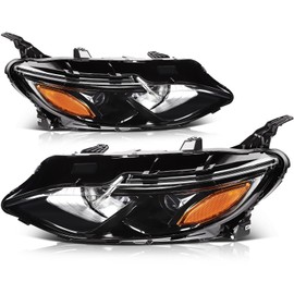LSAILON Headlight Assembly Replacement Fit For Chevy For Malibu 2019-2021 Black Housing Amber Reflector Clear Lens Driver and Passenger Side GM2503498 84650572 84494360 GM2502498 84650573 84494361