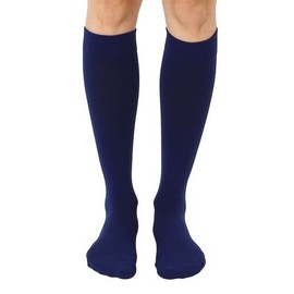 Living Royal Compression Socks, Graduated 15-20mmHg, Padded Cushion Bottom, Moisture-Wicking Navy Design