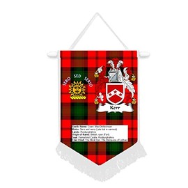Kerr Scottish Clan Scotland Car/Wall Pennant With White Border Great Souvenir