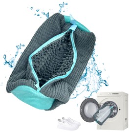 Feliciay Shoes Wash Bag Trainers, Laundry Bag for Shoes, Reusable Laundry Net Shoes, Laundry Bag with Zip, Shoe Wash Bag, for Trainers, Socks (Grey)