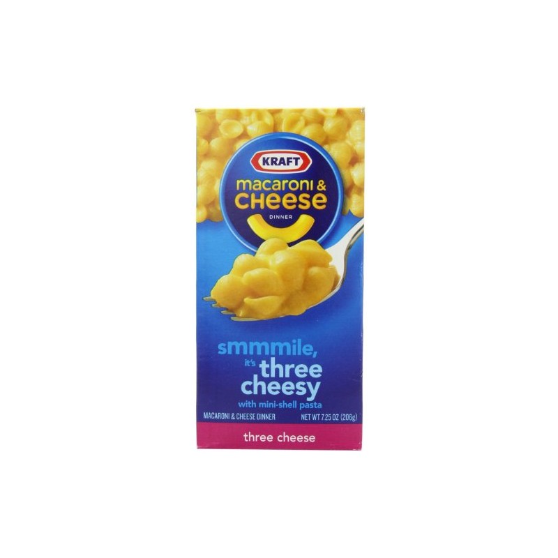 Kraft Macaroni and Cheese Dinner Three Cheese 7.25oz Box (Pack