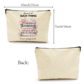 CREATCABIN Books Make Up Bags for Handbag Multifunctional Cosmetic Bag Canvas Zip Toiletry Bag Travel Wash Bag Make Up Organiser Tool Bag Storage Bags 25 x 18 cm