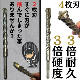 Oiwells Hammer Drill Bit, Concrete Drill Bit, Sds Plus Shank, Set of 3, 0.6 inches (16 mm)