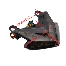 KACEPAR Motorcycle Rear Brake Stop Running Lamp Turn Signal Indicator, Motorcycle Red Amber LED Brake Tail Light, Compatible with Kawasaki Z800 Z125 2016-2021, ZX-6R 2013-2017 - Smoked Lens