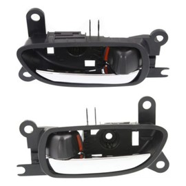 For Lexus IS250 2006-2015 Interior Door Handle Driver and Passenger Side | Pair Front | Black Bezel With Chrome Lever | With Door Lock Button | Plastic | Base/C/C F Sport | 6920830050C0, 6920730070C0