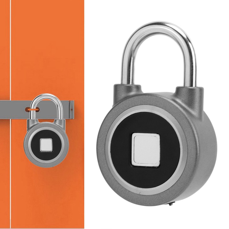 Fingerprint Padlock USB Charging Remote Authorization Unlocking Lock for Gym