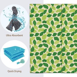 Turamurra Hand Towels Set of 2 Sage Green Leaf Themed Towels for Bathroom Decorative, Bath Towels, Soft Absorbent Towels for Farmhouse Home Decor Gifts for Women 14 x 28 in