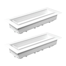 Fittes Framed Floor Vent [Lite] - 3"x10" - Cotton White - 2 Pack