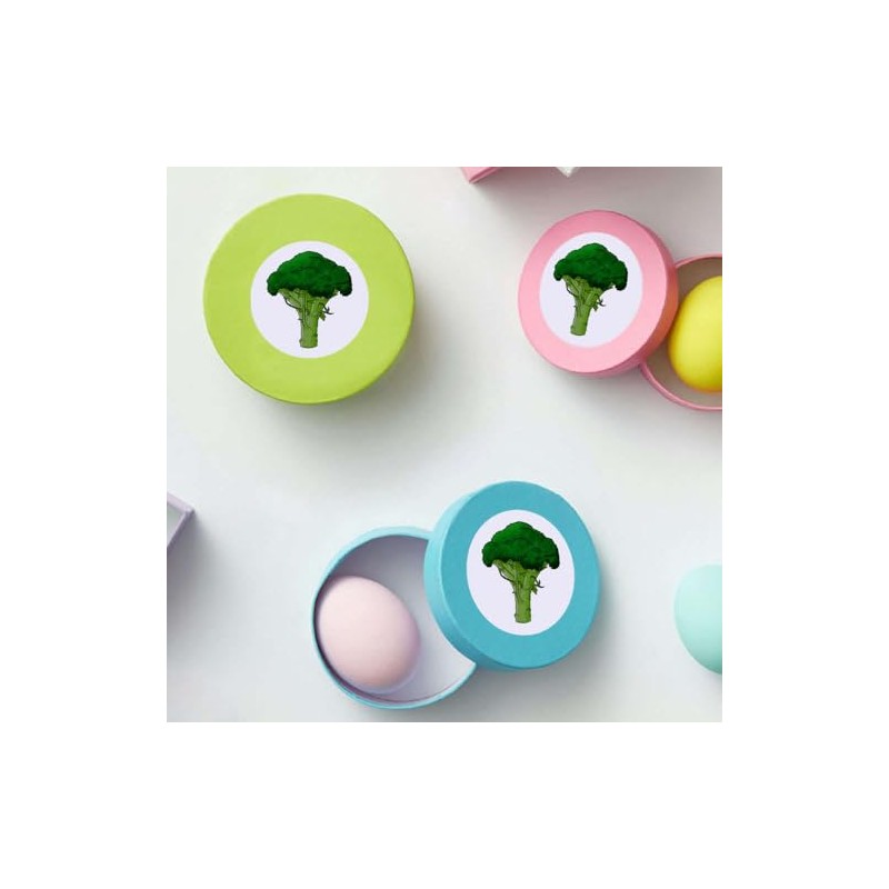 24 x 40mm Round 'Broccoli' Stickers (SK00040055)