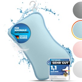 BadLiebe Bath Pillow Blue - Tested Quality - Includes 4 Extra Strong Suction Cups - Bath Pillow with Ergonomic Fit for Neck and Back - Premium Neck Pillow [Includes Integrated Hook]