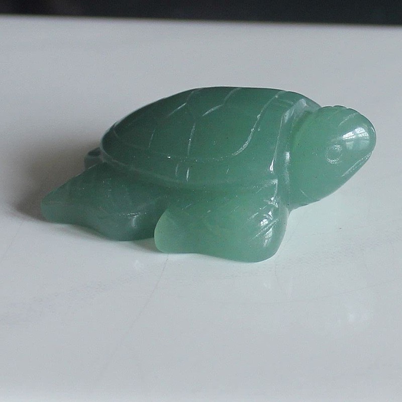 2'' Hand Carved Gemstone Crystal sea Turtle Figurine Animal Carving