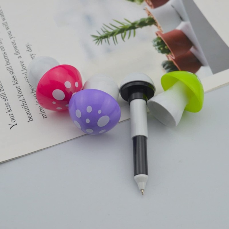 SWTOOL 30pcs Mushroom Ballpoint Pen Cute Cartoon Retractable Ball Pen