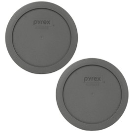Pyrex 7201-PC 4 Cup Puddle Gray Food Storage Replacement Lid (2-Pack) - Made in USA