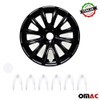 OMAC - Black White Gloss Hub Caps 16 Inch Set
