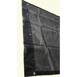 ATP Black Mesh Dump Truck Dump Trailer Tarp Reinforced 6” pocket Double Stitched 2” Webbing Brass Grommets every 24” fits manual & electric systems