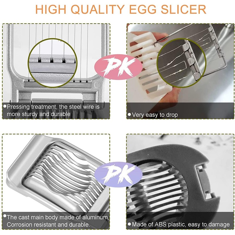 Egg Slicer,Heavy Duty Aluminium Egg Cutter for Boiled Eggs Egg