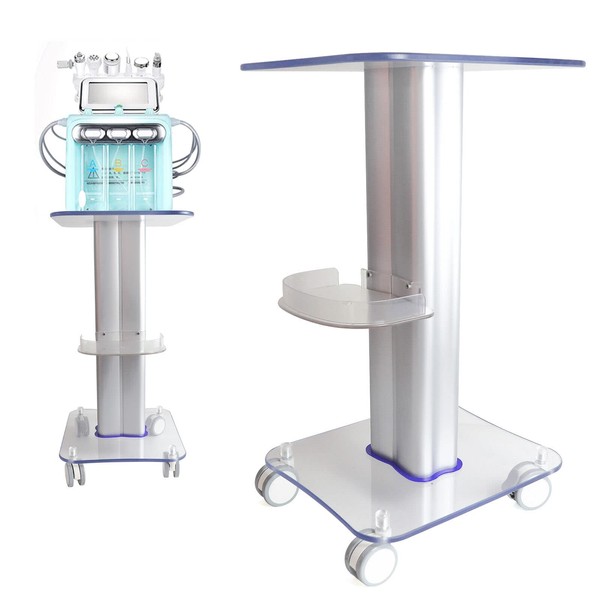 MhdunueSK Beauty Salon Trolley,White and Transparent Salon Pedestal SPA Acrylic