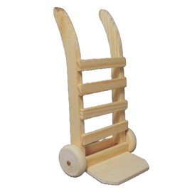 Melody Jane Dolls Houses Dolls House Sack Truck Wooden Cart Hand Cart Miniature Work Accessories 1:12